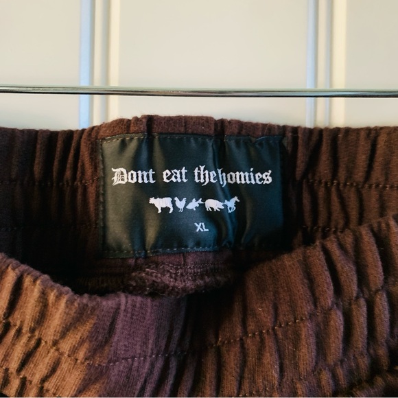 Don’t Eat the Homies Chocolate Brown Wide Leg Elastic Waist Cozy Sweatpants | XL - Picture 2 of 5